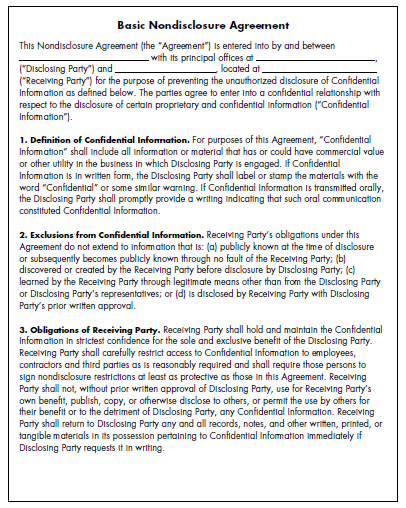 Non-disclosure Agreement